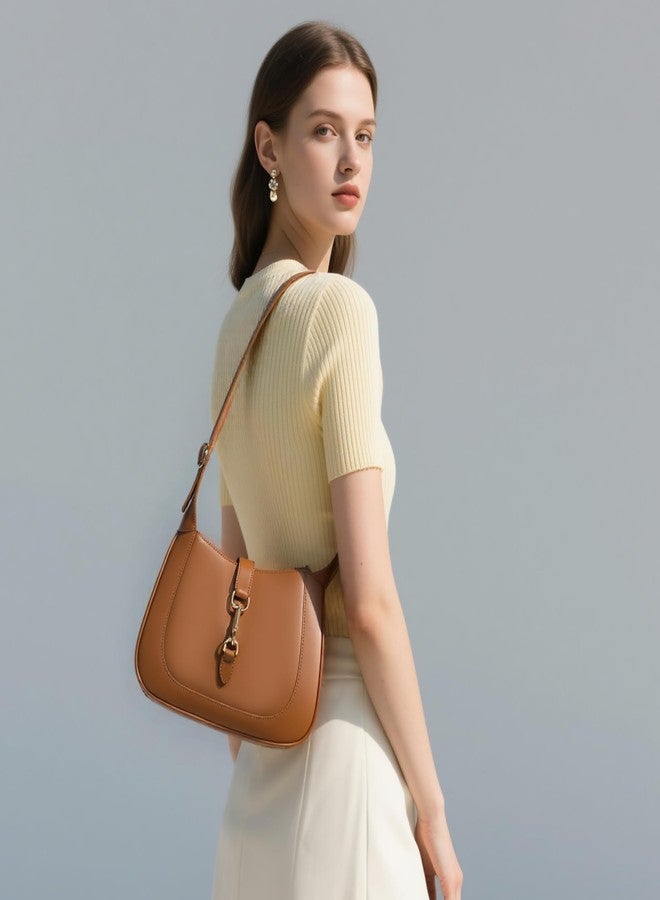 Keyli Shoulder Bag for Women Vegan Leather Shoulder Handbags Small Cute Hobo Purses trendy Top Handle Crossbody Bag with Adjustable Strap Brown - Image 5