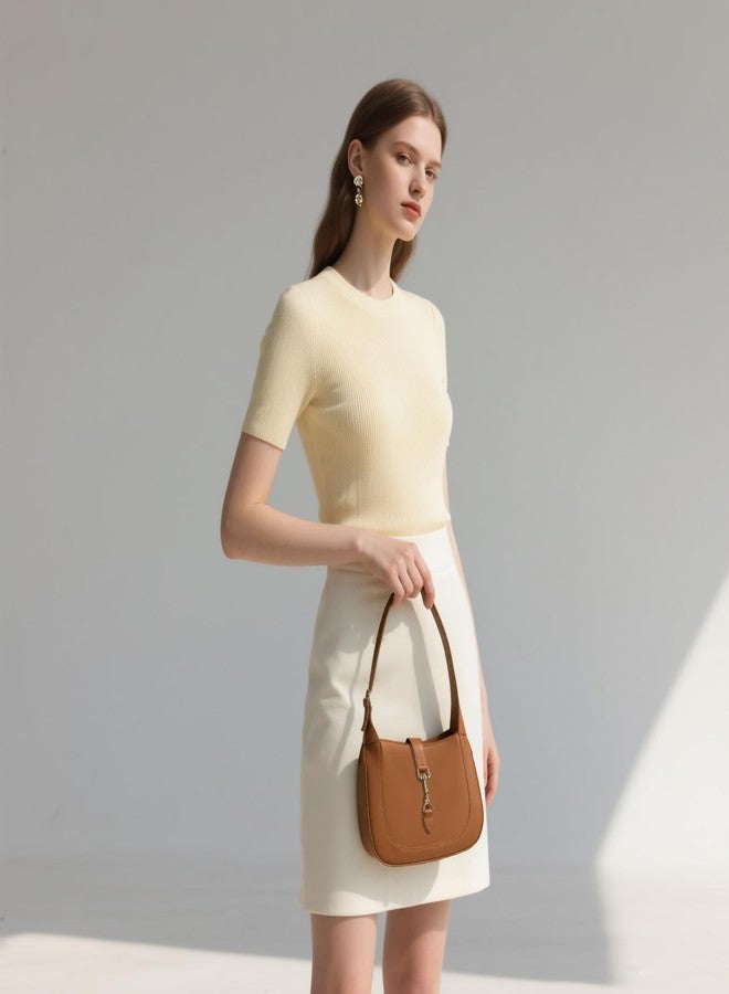 Keyli Shoulder Bag for Women Vegan Leather Shoulder Handbags Small Cute Hobo Purses trendy Top Handle Crossbody Bag with Adjustable Strap Brown - Image 4