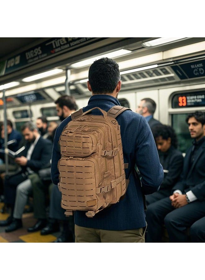 Miramrax Military Tactical Backpack for Men Small Army 3 Day Assault Pack for Molle Bug Out Bag Rucksack Travel Hiking Camping Hunting, Tan, Small, Military Tactical Backpack Hiking Backpack - Image 2