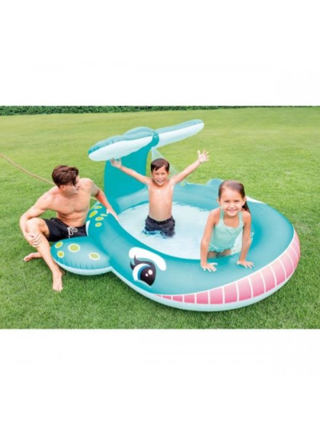 INTEX Whale Design Inflatable Swimming Pool For Fun 201x196x91cm Ages 2+ 201x196x91cm - Image 4