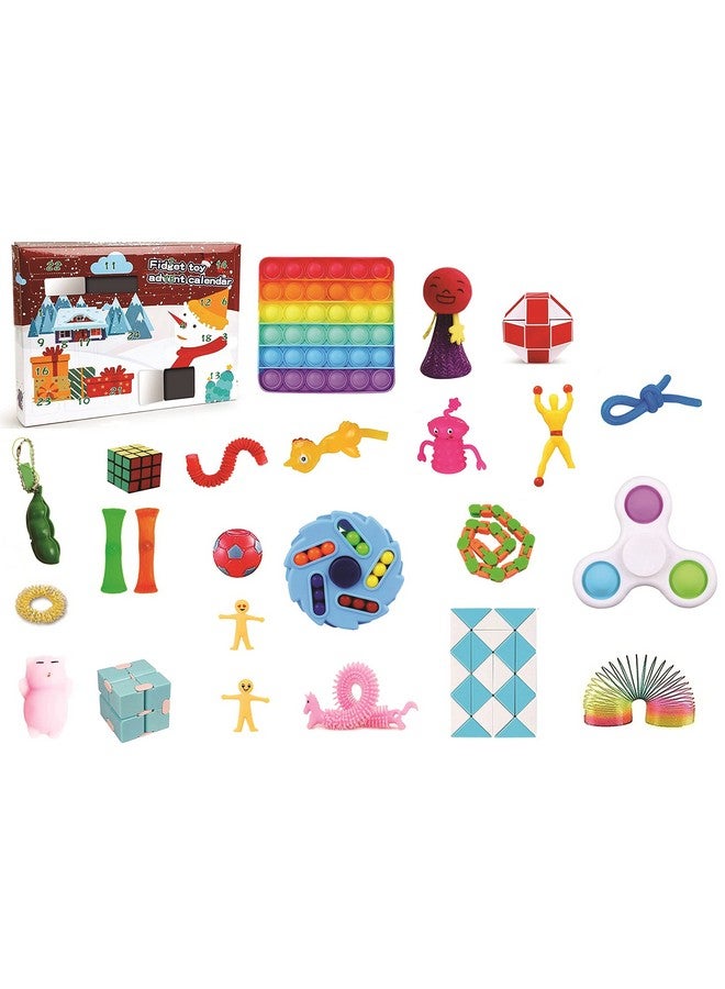 Chocozone Pack Of 25 Stress Toys For Adults Squishy Toys For Kids Christmas Advant Calender Gift Pack - Image 1