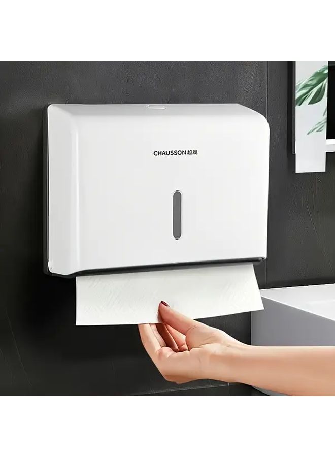 Black Hands Free Toilet Paper Dispenser Wall Mounted No Drill Installation - Image 1