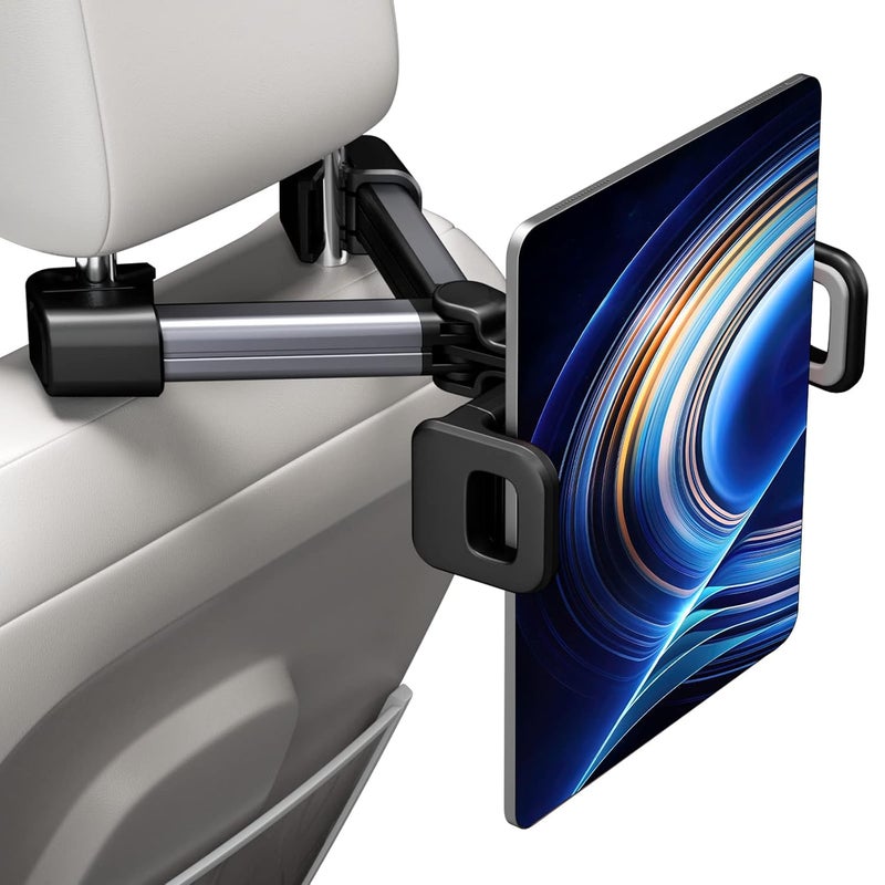 OAHU Tablet Holder for Car Headrest, Adjustable Positions and 360° Rotation Ipad Holder for Car Backseat, Ipad Car Mount for Kids, Ipad Car Holder Back Seat Fit All 5.4-12.9" Tablets and Cell Phones - Image 1