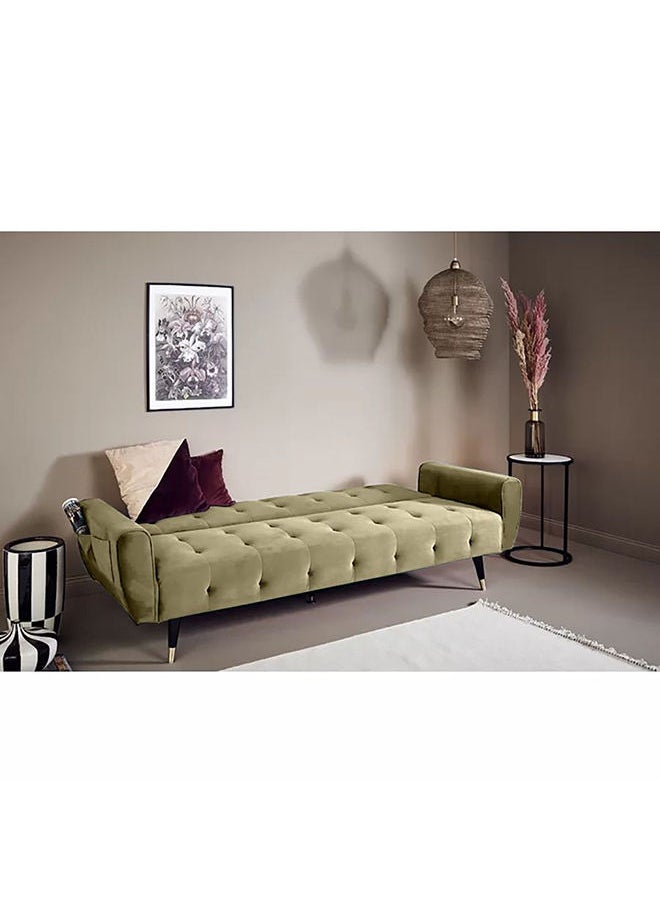 In-House - Montella | 3-Seater Sofabed 2 In 1 Upholstered In Velvet 36x179x106 cm - Dark Ivory - Image 1