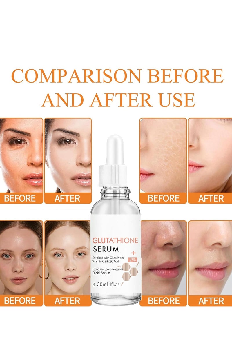 Lanthome Glutathione Serum, Glutathione White Serum, Enriched with Glutathione Vitamin C& Kojic Acid, Hydrating Moisturizing Brightening Skin Reduces Fine Lines & Wrinkles, Dark Spot Remover Face Serum - Image 5