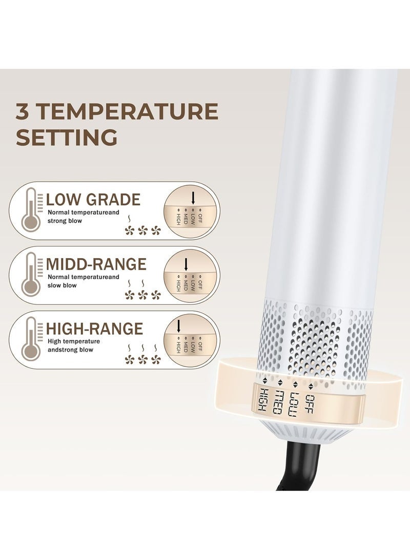 UKLISS Multi-Styler 5 IN 1 Negative Ion Blow Dryer Brush Set, 1000W Upgrade Hot Air Brush Air Curler, Button Instant Heat Up Hair Curler Three speed temperature control Hair Styling Tools with 5 Interchangeable Curling Iron for Hair Drying/Straightening/Curling/Hair Comb Gift for White/with Heat Protective Glove - Image 2