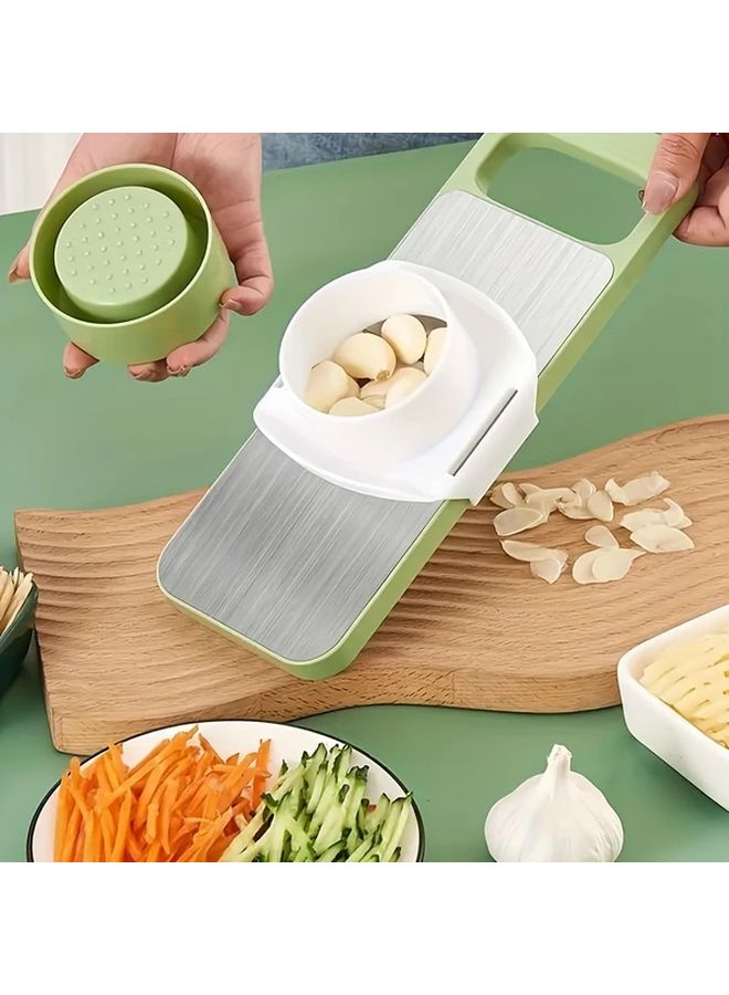 طقم مبشرة وقطاعة الخضروات متعدد الوظائف من Green، 7 قطع، مع شفرات من الفولاذ المقاوم للصدأ - Image 4