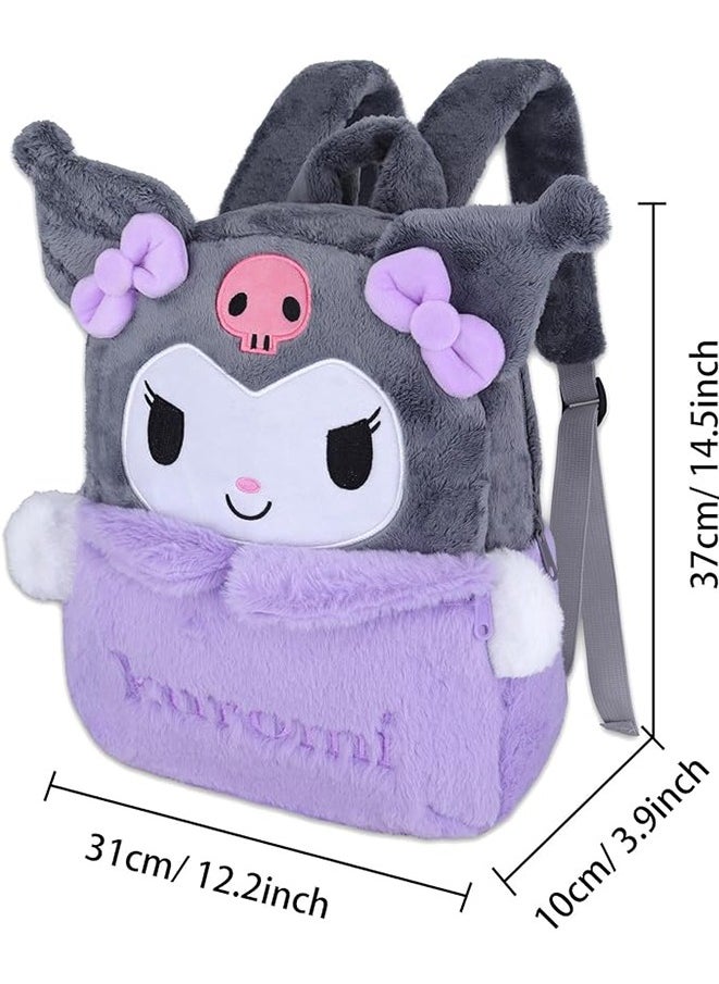 Generic New Sanrio Cartoon Lovely Plush Backpack Kuromi Girl Heart Large Capacity My Melody School Bag Kid Gift  - Image 2
