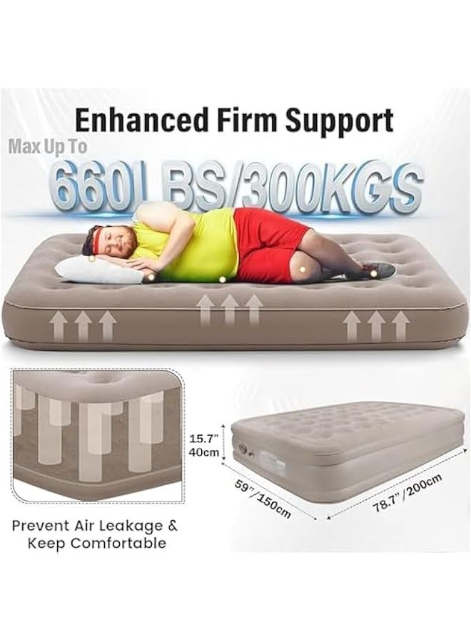 TRASSLE Camping Inflatable Mattress,200x152x40cm Self-Inflating Sleeping Mats with Built in Automatic Pump，Inflatable Bed For Outdoor Sleeping Cushions for Traveling & Holiday - Image 3