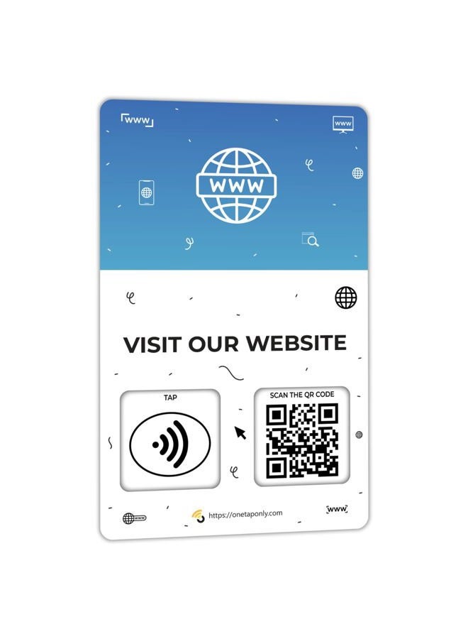 One Tap Only NFC Business Cards 1 Pack – Contactless Smart Tap & QR Code – Compatible with Website Review System – Reusable Feedback Tool for Restaurants, Local Businesses – Works with All Phones - Image 1