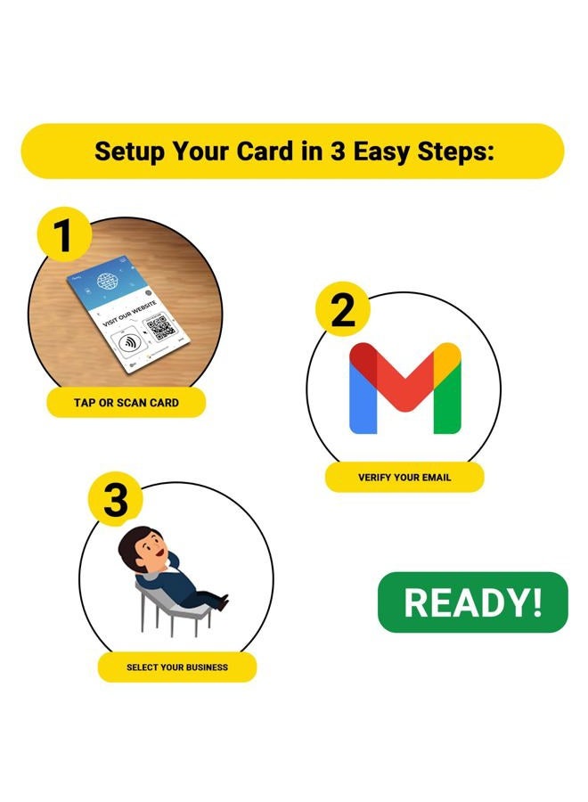 One Tap Only NFC Business Cards 1 Pack – Contactless Smart Tap & QR Code – Compatible with Website Review System – Reusable Feedback Tool for Restaurants, Local Businesses – Works with All Phones - Image 2