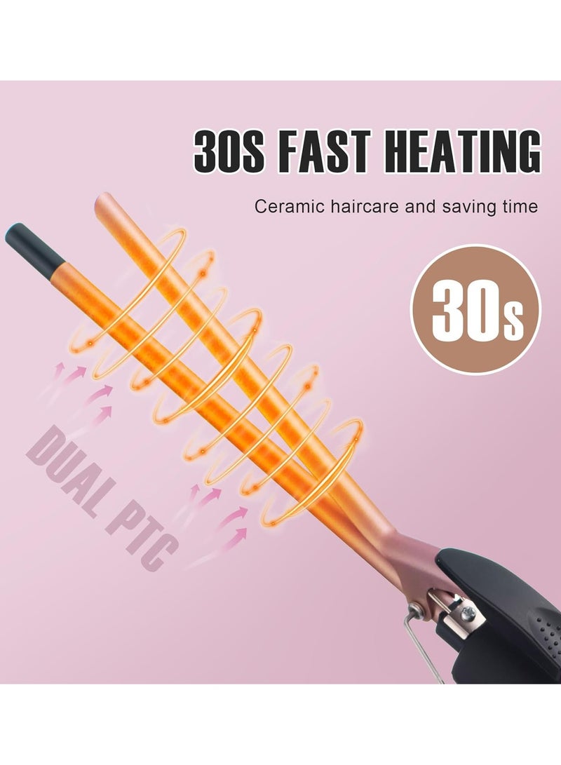 PANDA JOJO 9mm Curling Iron Hair Curler, 3/8 Inch Small Barrel Curling Iron Tourmaline Ceramic Barrel with Adjustable Temperature, Thin Curling Wand for Short and Long Hair - Image 5