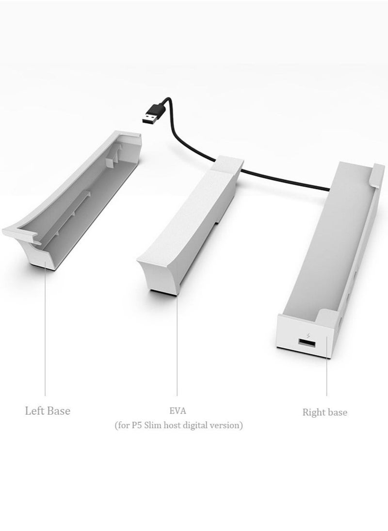 Ipega - وحدة تحكم PS5 سليم مع محور USB 4 منفذ فقط للقاعدة الأفقية، ملحقات قاعدة الوقوف لجهاز بلايستيشن 5 سليم (إصدار الأقراص والرقمي)، حامل لشاحن وحدة التحكم PS5 (غير مناسب لجهاز PS5 العادي) - Image 1
