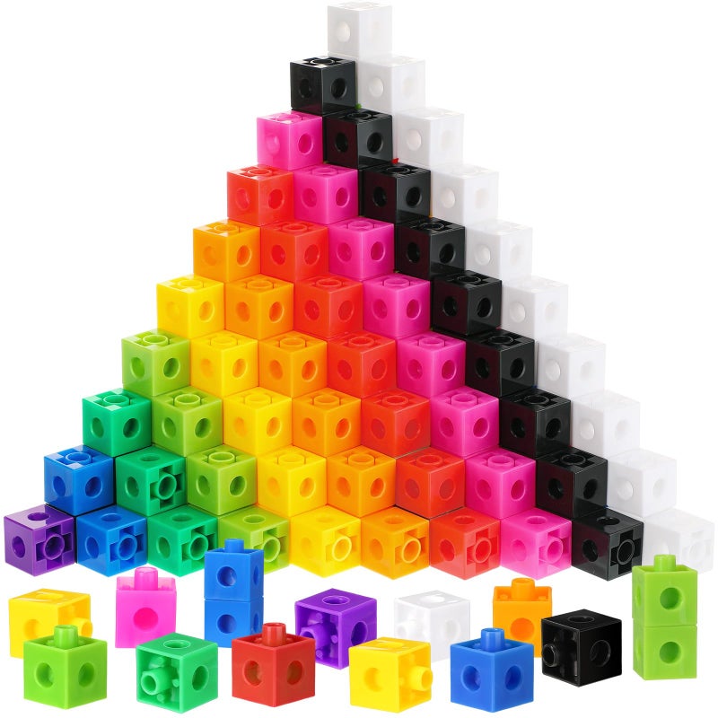 Jenaai 300 Pcs Counting Cubes, Plastic Connecting Blocks, Colorful Math Cubes, Math Manipulatives Classroom Learning Supplies, Preschool Learning Materials, Counting Toys(Classic Style) - Image 1