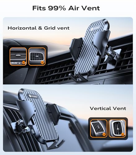 VICSEED 2025 Upgrade Ultra Stable Car Phone Holder Mount [Never Fall Off & Won't Break] Universal Air Vent Phone Mount for Car Easy Clamp Phone Holders for Your Car for iPhone 17 Pro Max 16 15 14 13 - Image 2