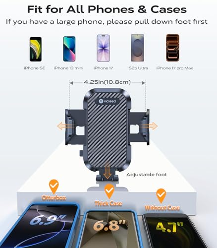 VICSEED 2025 Upgrade Ultra Stable Car Phone Holder Mount [Never Fall Off & Won't Break] Universal Air Vent Phone Mount for Car Easy Clamp Phone Holders for Your Car for iPhone 17 Pro Max 16 15 14 13 - Image 5