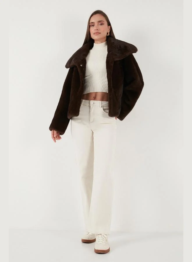 Lela Lela Oversize Fit Wide Collar Lined Fur Women's FUR 497AFRA