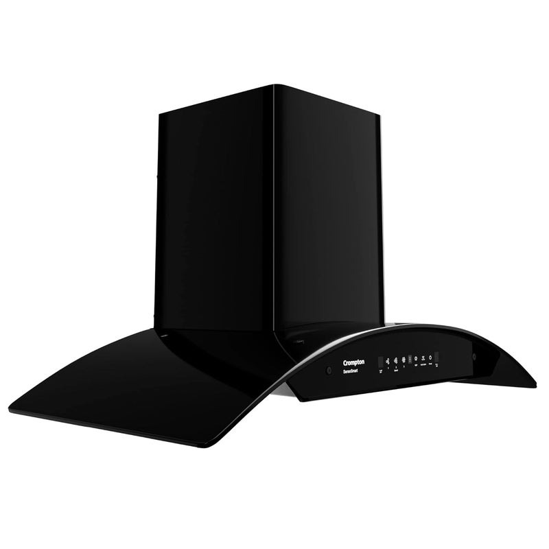 Crompton Crompton SensoSmart 90 cm Curved Glass Kitchen Chimney with 1360 mhr Suction Smart On Intelli AutoClean Silent Kitchen Chimney with Filterless Technology Black  - Image 2