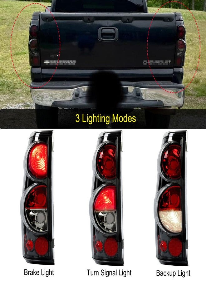 MOCW Tail Light Compatible With 1999-2006 Chevy Silverado 1500 2500 3500 2007 Classic,1999-2002 GMC Sierra 1500 2500 3500 Taillight Replacement Left Driver & Right Passenger Side, Black/Smoke - Image 4