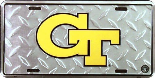 Hangtime Georgia Tech - Georgia Tech Yellow Jackets Diamond Emboss Metal Novelty auto tag 6 x 12 - Image 2