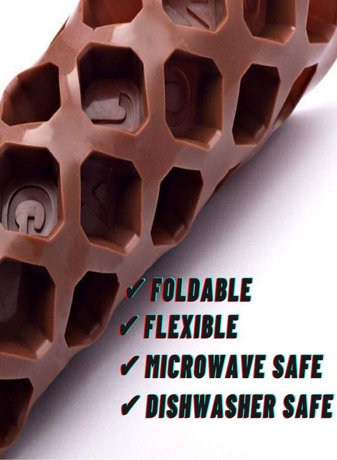 AB SALES Silicone English Alphabet Mould, 0Blocks Non-Stick Chocolate Moulds, Baking Mold, Handmade Wax Resin Moulds, DIY Cake Topper Gummy Sugarpaste Candy Wax Melts Decoration, Brown - Image 4