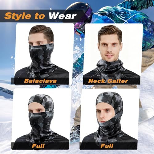 HEGGCOOE Balaclava Ski Mask for Men Women,Windproof Thermal Winter Face Mask for Cold Weather Skiing Cycling Snowboarding Camo - Image 5