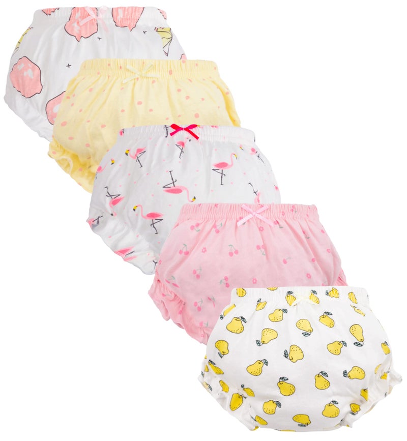 Baby Amabc Baby Girl Cotton Panty Diaper Covers Cute Baby Underwear 5 Pack Classic Ruffle Fancy Bloomers Soft Babys Underwear Unisex Toddler Clothes Mulitpack Undies Comfortable Brief