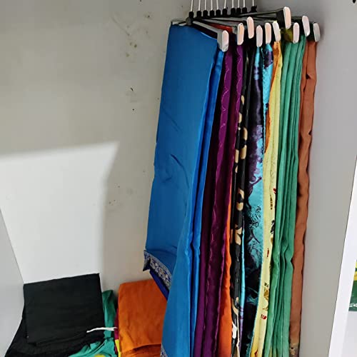 ROLLYWARE Saree Hanger Lockable Steel Push Clip For Cloth Wardrobe (Pack Of 30 Count) - Image 2