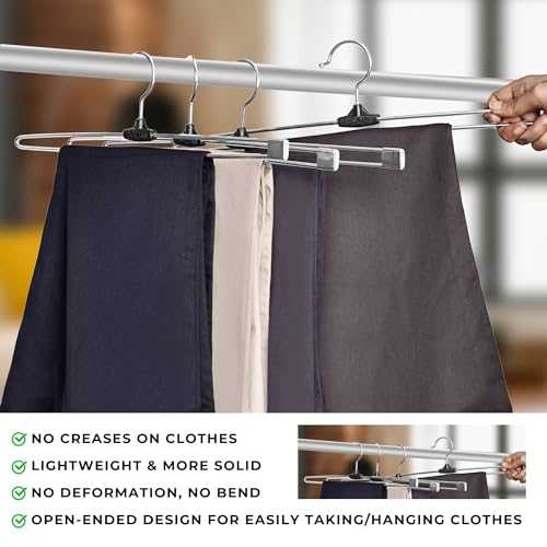 ROLLYWARE Saree Hanger Lockable Steel Push Clip For Cloth Wardrobe (Pack Of 30 Count) - Image 3