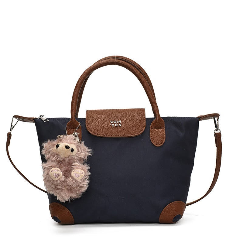 Korean Commuter Tote Bag, Simple Handbag, Fashionable And Versatile Crossbody Bag, Cute Pendant, Large Capacity Shoulder Bag For Women - Image 1