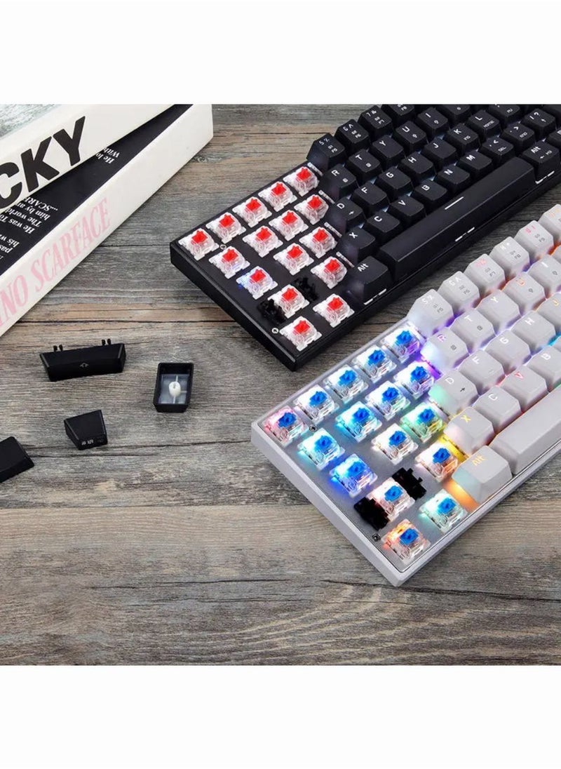 Motospeed Outemu Blue Switch RGB Backlight 60% Mechanical Gaming Keyboard NKRO Anti-Ghosting Mech Keeb Bluetooth USB Type-C Wired Dual-Mode - White  - Image 4