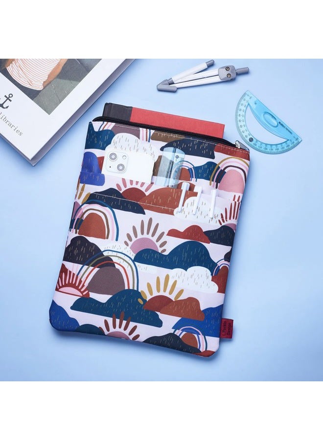 LParkin Whimsical Clouds Book Sleeve, Book Covers for Paperbacks, Washable Fabric, Book Sleeves with Zipper, Medium 11 X 8.5 Inch - Image 4
