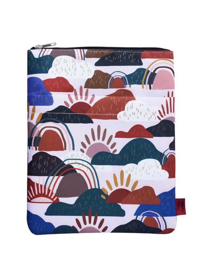 LParkin Whimsical Clouds Book Sleeve, Book Covers for Paperbacks, Washable Fabric, Book Sleeves with Zipper, Medium 11 X 8.5 Inch - Image 1