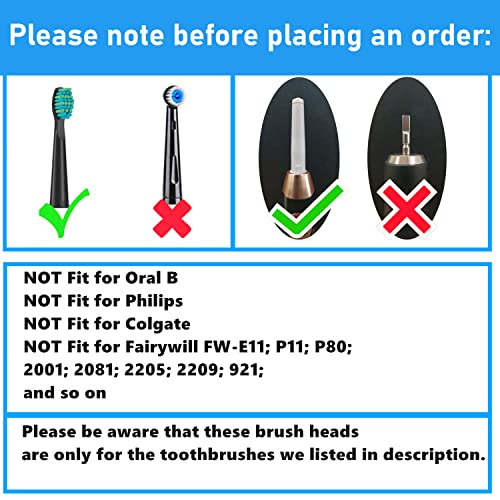 YUNCHI Medium Soft Replacement Toothbrushes Heads Compatible with Fairywill Toothbrushes FW-D1/D3/D7/D8/507/508/917/959/515/551/2011, 5 Pack, White - Image 2