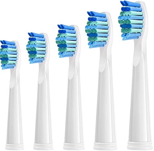YUNCHI Medium Soft Replacement Toothbrushes Heads Compatible with Fairywill Toothbrushes FW-D1/D3/D7/D8/507/508/917/959/515/551/2011, 5 Pack, White - Image 1