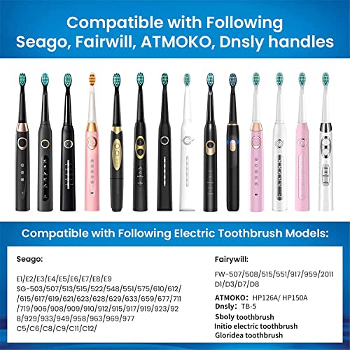 YUNCHI Medium Soft Replacement Toothbrushes Heads Compatible with Fairywill Toothbrushes FW-D1/D3/D7/D8/507/508/917/959/515/551/2011, 5 Pack, White - Image 3