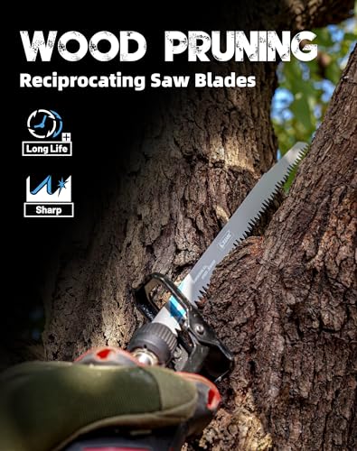 EZARC 12 Pieces Wood Pruning Reciprocating Saw Blade Set, Saw Blades for Tree Pruning, Wet Wood Cutting with Organizer Box, Durable & Sharp - Image 3