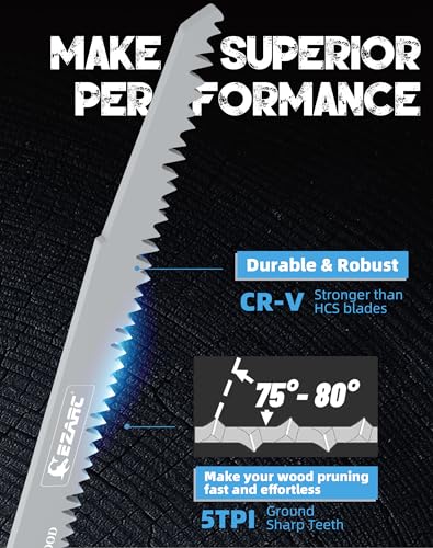 EZARC 12 Pieces Wood Pruning Reciprocating Saw Blade Set, Saw Blades for Tree Pruning, Wet Wood Cutting with Organizer Box, Durable & Sharp - Image 2