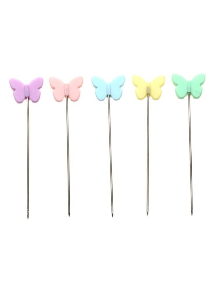 SYOSI 100 Pack Extra Fine Patchwork Pins Quilting Pins Sewing bu tterfly Head Straight Pins for Dressmaker