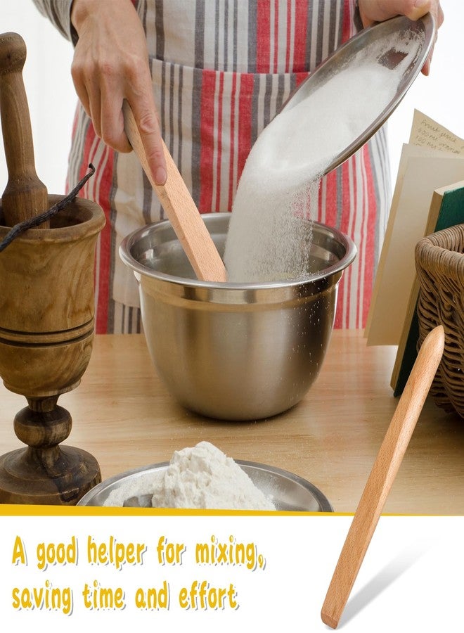 Otuuz 11 Inch Wooden Sourdough Bread Mixing Stir Stick Spurtle Wooden Sourdough Bread Making Tools Paddle Stirring Stick for Kitchen Cooking(Beech) - Image 5