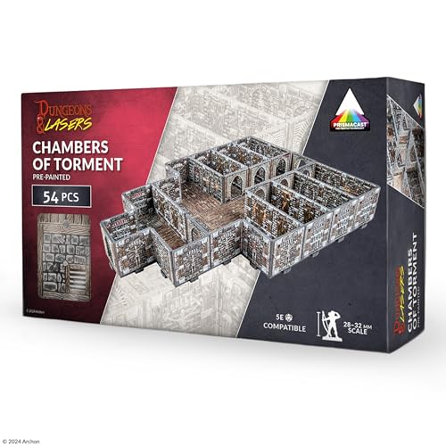 Dungeons & Lasers Dungeons Lasers Prepainted Terrain Sets for DND and Tabletop RPG Games 5E Compatible with 28mm32mm Scale Miniatures Modular Design for Fast Assembly Chambers of Torment - Image 1