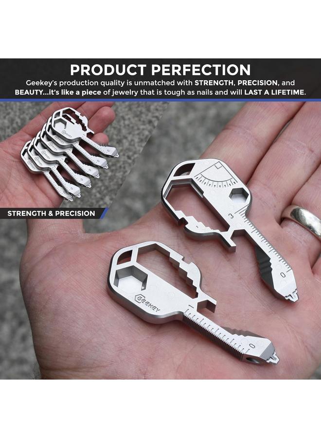 Bluejw Geekey Multi-tool | Original Key Shaped Pocket Tool | Stainless Steel Keychain Utility Gadget | 16+ Tools | TSA Safe Multitool | Gift for Christmas, Men, Women, Valentine's, Birthday, Father - Image 2