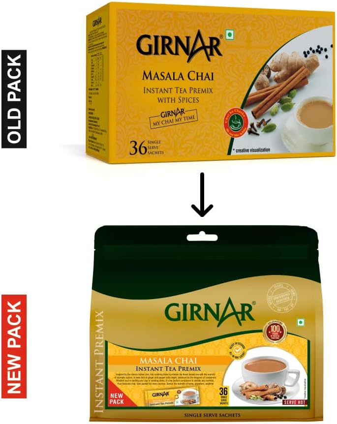 Girnar Instant Masala Chai Tea Premix - 36 Single Serve Sachets - Image 3