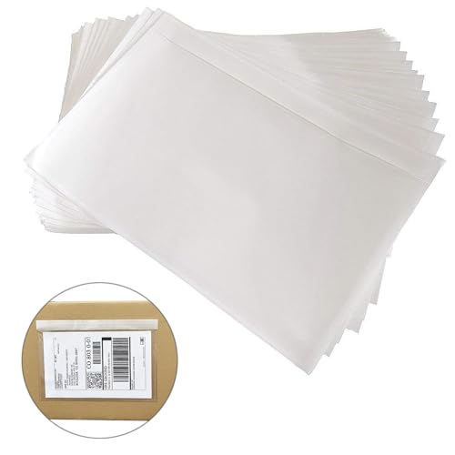BEUYI Clear 9.5 x 7 inch Self Adhesive Shipping Label Sleeves/Sleeves, Plastic Packaging Sleeves, Easily Fits Half of Stationery (Pack of 60) - Image 2
