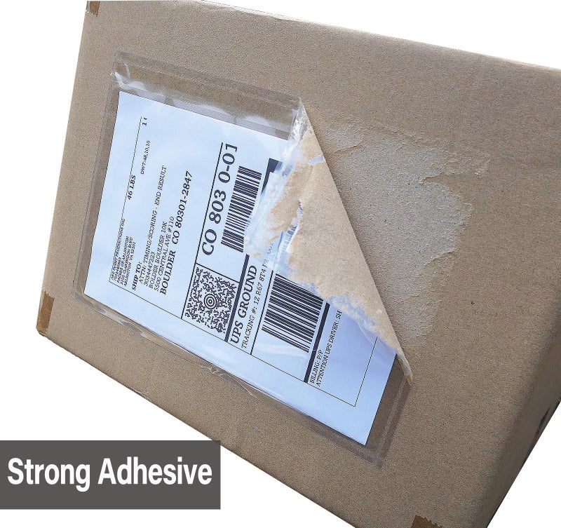 BEUYI Clear 9.5 x 7 inch Self Adhesive Shipping Label Sleeves/Sleeves, Plastic Packaging Sleeves, Easily Fits Half of Stationery (Pack of 60) - Image 4