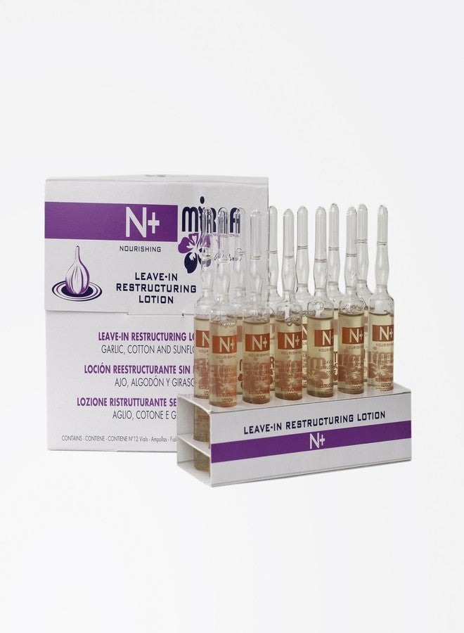 Echos Line Mirna Professional Garlic Leave-In Restructuring Lotion w/Cotton and Sunflower 10ml x 12 vials - Image 1