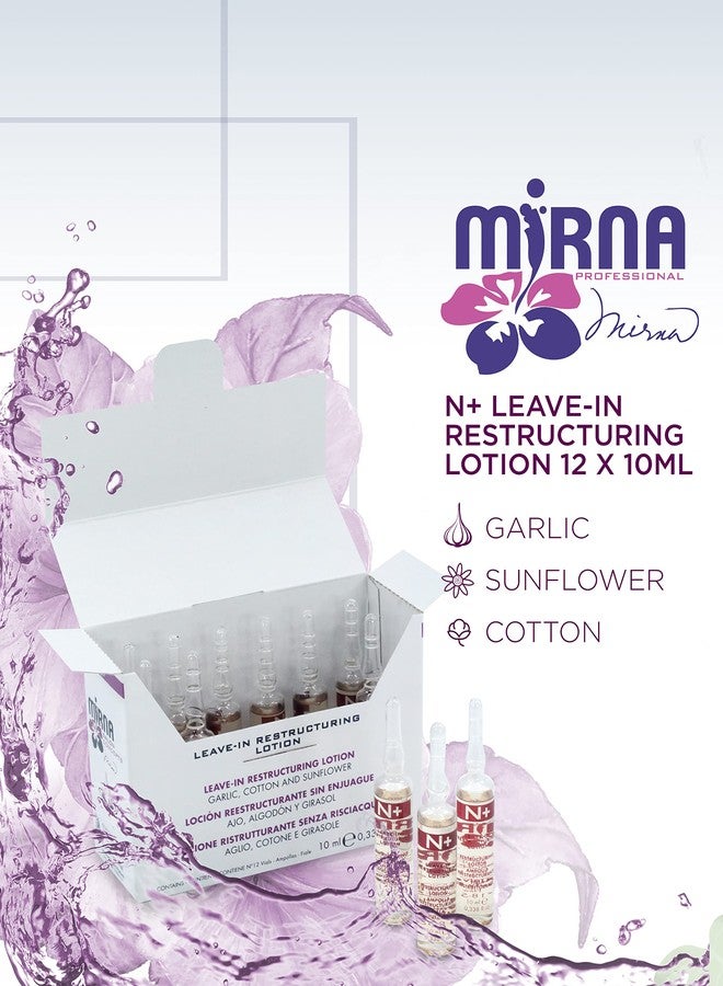 Echos Line Mirna Professional Garlic Leave-In Restructuring Lotion w/Cotton and Sunflower 10ml x 12 vials - Image 2
