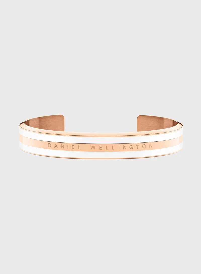DANIEL WELLINGTON Classic Satin White Medium Bracelet, Rose Gold