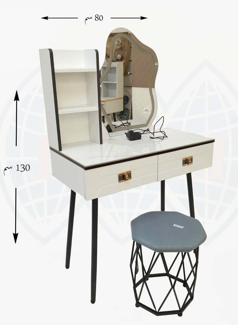 Generic Modern Dressing Table With Lighting Mirror And Chair 80*130 CM 