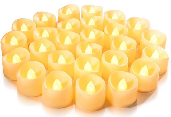 MOMENT 12-عبوة شموع LED بدون لهب تعمل بالبطارية، 200+ ساعة من الإضاءة، شموع كهربائية مزيفة لتزيين الطاولة، الذكرى السنوية، حفلات الزفاف، مركز الزهور، الجنازات، الهالوين، عيد الميلاد - Image 1